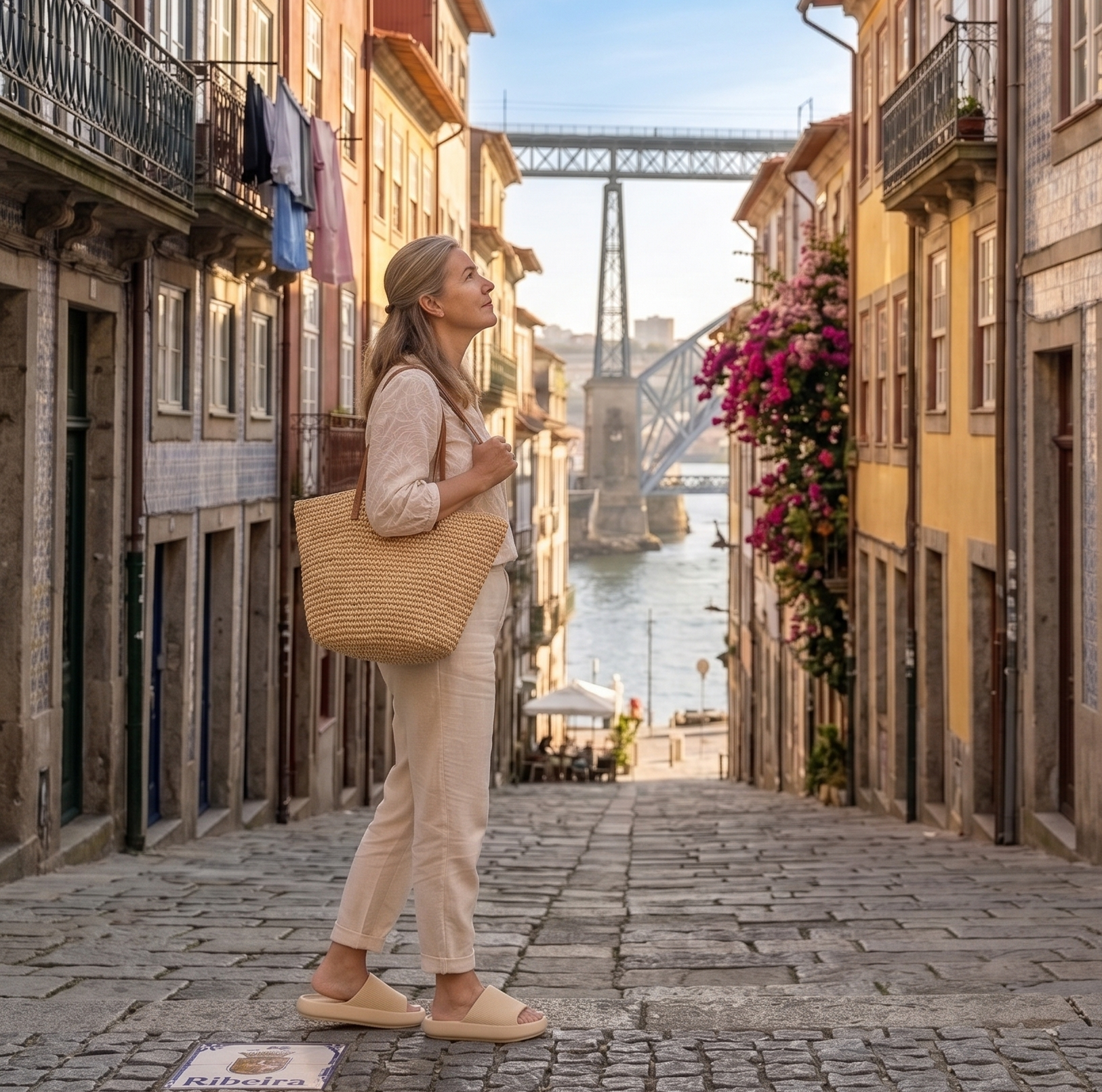 Aankomst in Ribeira, Porto - getest met HappyFlops